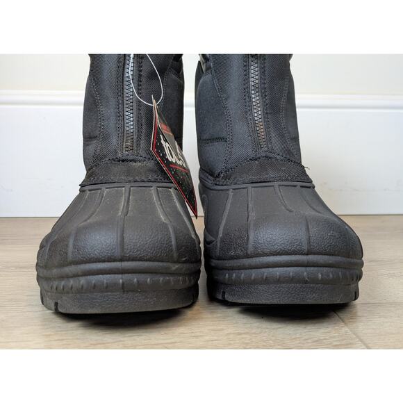 Totes Cassel Mens Winter Snow Boots 10 Black Thermolite Insulated Zip Waterproof - Picture 5 of 9